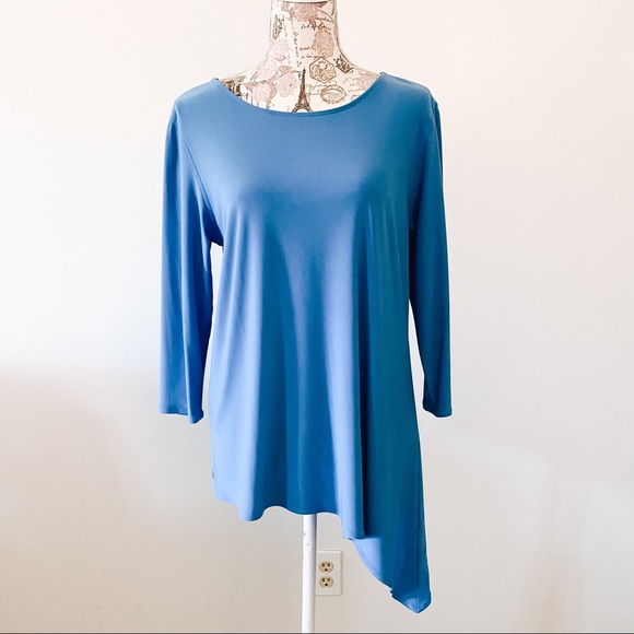 Caroline Rose blue asymmetrical shirt - Picture 3 of 8